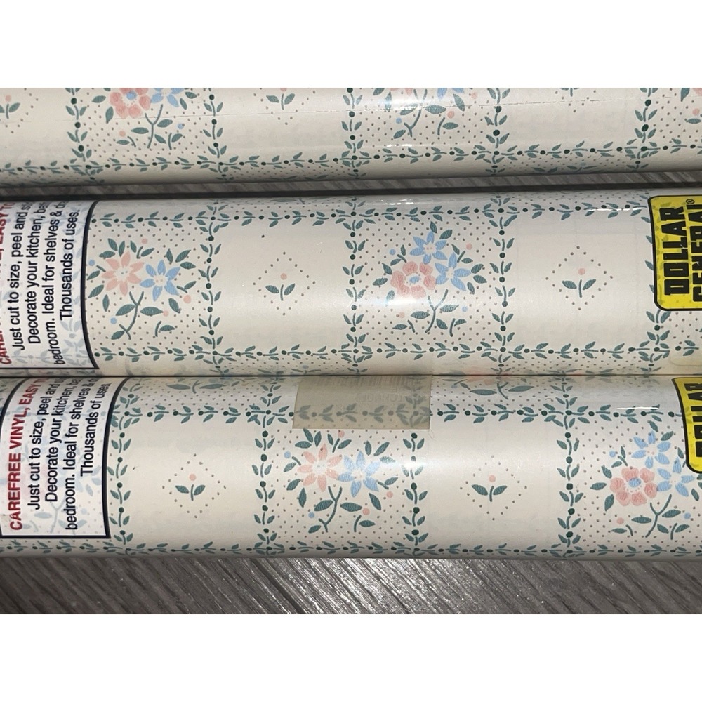 Magic Cover Self Adhesive Vinyl Contact Paper Roll Floral  Vintage Lot Of 3 Roll